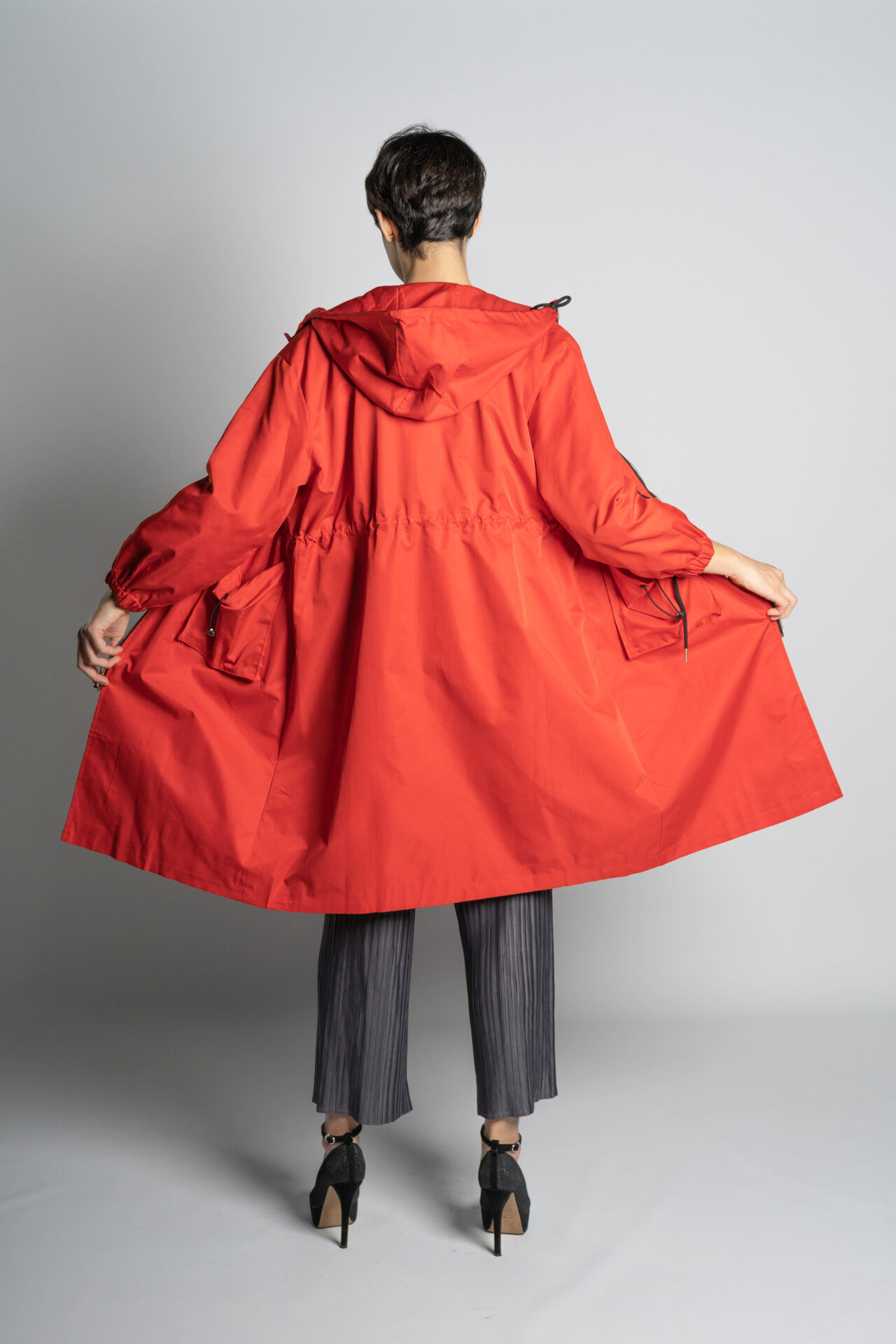Overcoat with hood | Made in Italy women's clothing | Clamar SRL